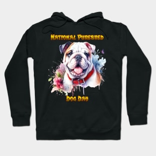 Majestic Bulldog Dog With Red Collar Hoodie